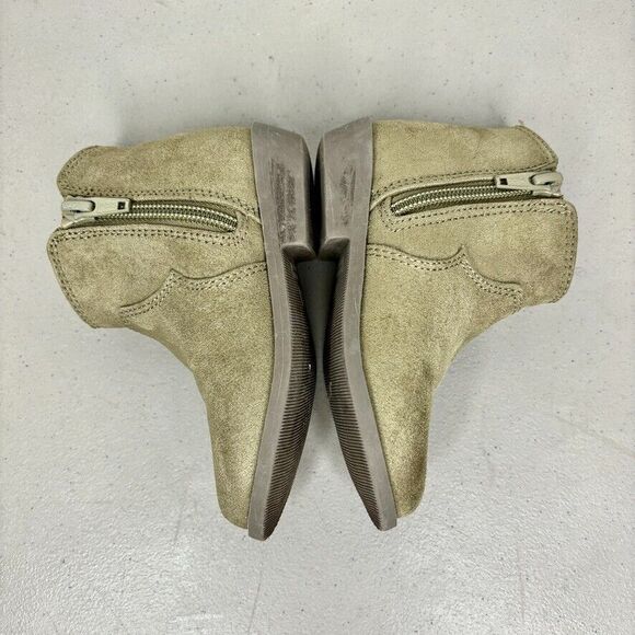 Old Navy Olive Faux Suede Side Zip Western Ankle Bootie Toddler Size 7 - Picture 3 of 11